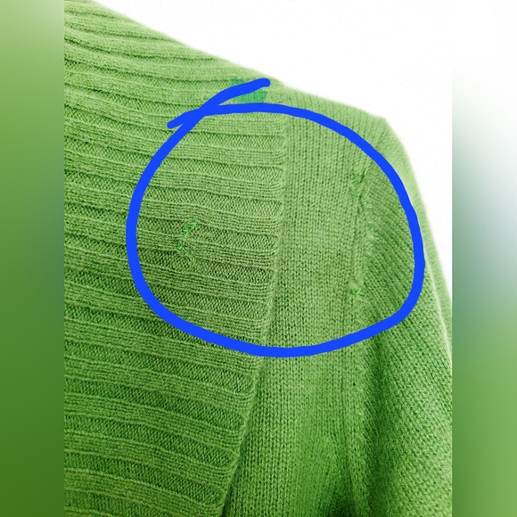 Presious Fibers Women 100%Cashmere Long Cardigan Pearl Buttons Green Small - Picture 10 of 11